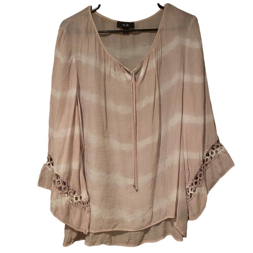 AGB Tie Dye Bell Sleeve Shirt